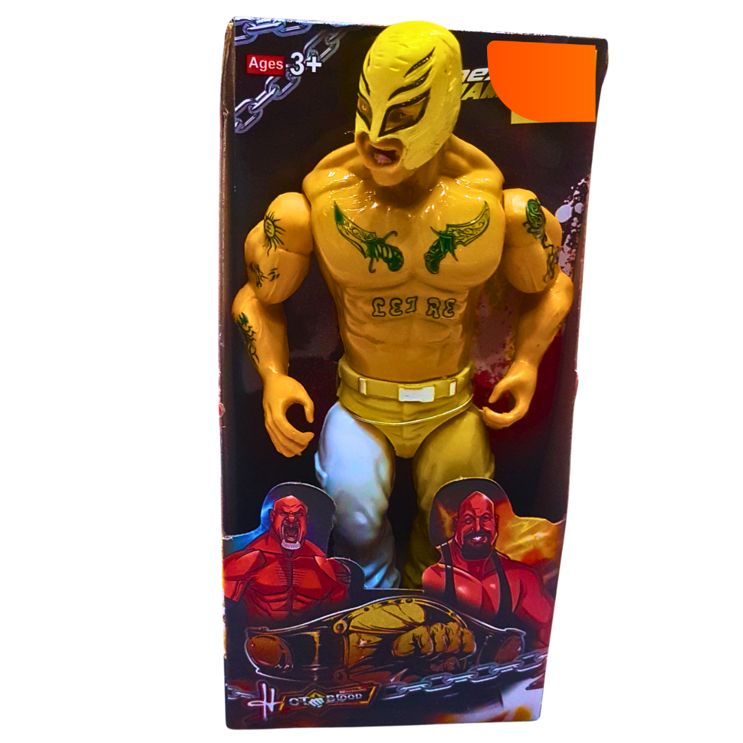 Wrestling Action Figure – Bald Brawler with Red Trunks (Ages 3+) each sold separately