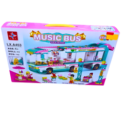 Music Bus Building Block Set – 742 PCS Concert Tour Bus with Mini Dolls | Creative DIY Playset for Kids (Age 6+)