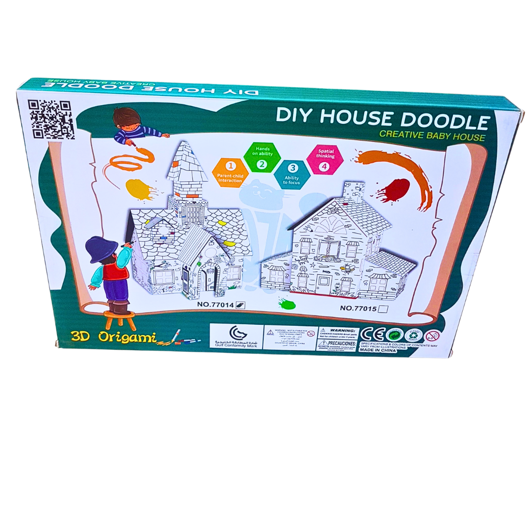 DIY House Doodle 3D Origami Kit – Creative Coloring & Building Set for Kids (Ages 3+) | Arts & Crafts Toy