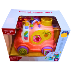 Huanger Musical Sorting Truck Toy - Interactive Shape Sorter & Educational Play Truck (18+ Months)