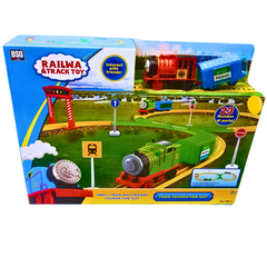 Railway & Track Toy Set - 23-Piece Small Train and Friends Foundation Set for Kids - DIY Track with Interactive Features