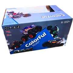 Colorful RC Monster Truck with Spray Effects & Lights – 1:16 Scale, 15 KM/H Speed, Full Function Remote Control (Ages 8+)