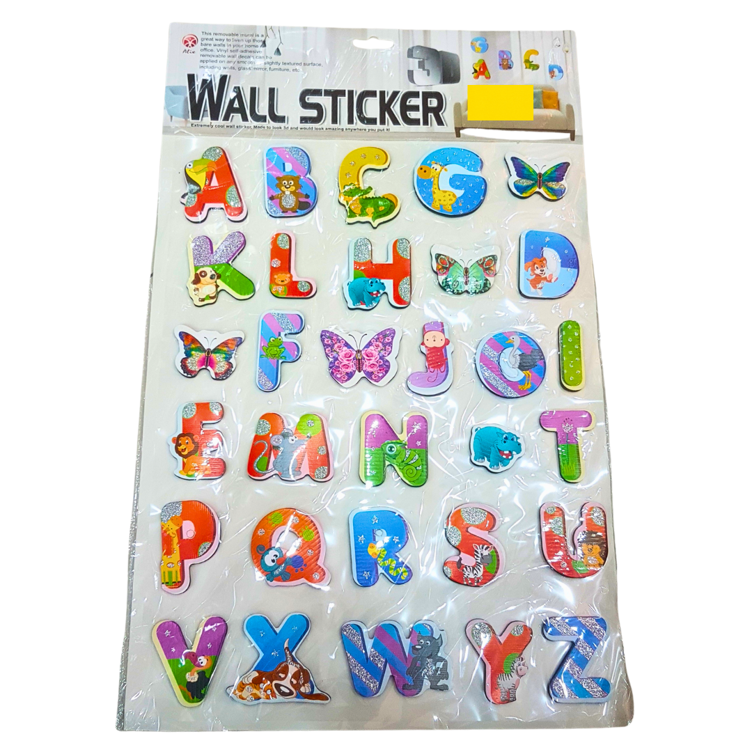 Animal-Themed Alphabet Wall Stickers for Kids – Fun & Educational Decorative Stickers for Rooms