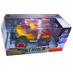 Super Power Flame Racing Truck Toy with Lights and Sounds - Bold Design for Kids Aged 3+