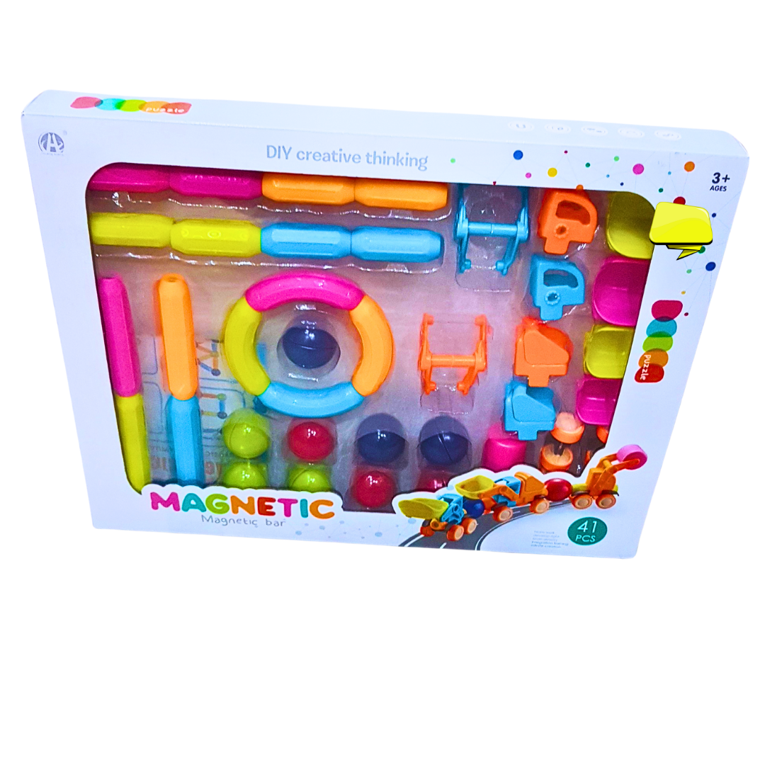 Magnetic Building Blocks Set – 41-Piece DIY Construction Kit for Kids (Ages 3+) | STEM Educational Toy