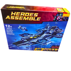 Heroes Assemble Helicarrier Building Block Set – 2996 PCS Aircraft Carrier Model | DIY Superhero Playset for Kids & Collectors (Ages 12+)