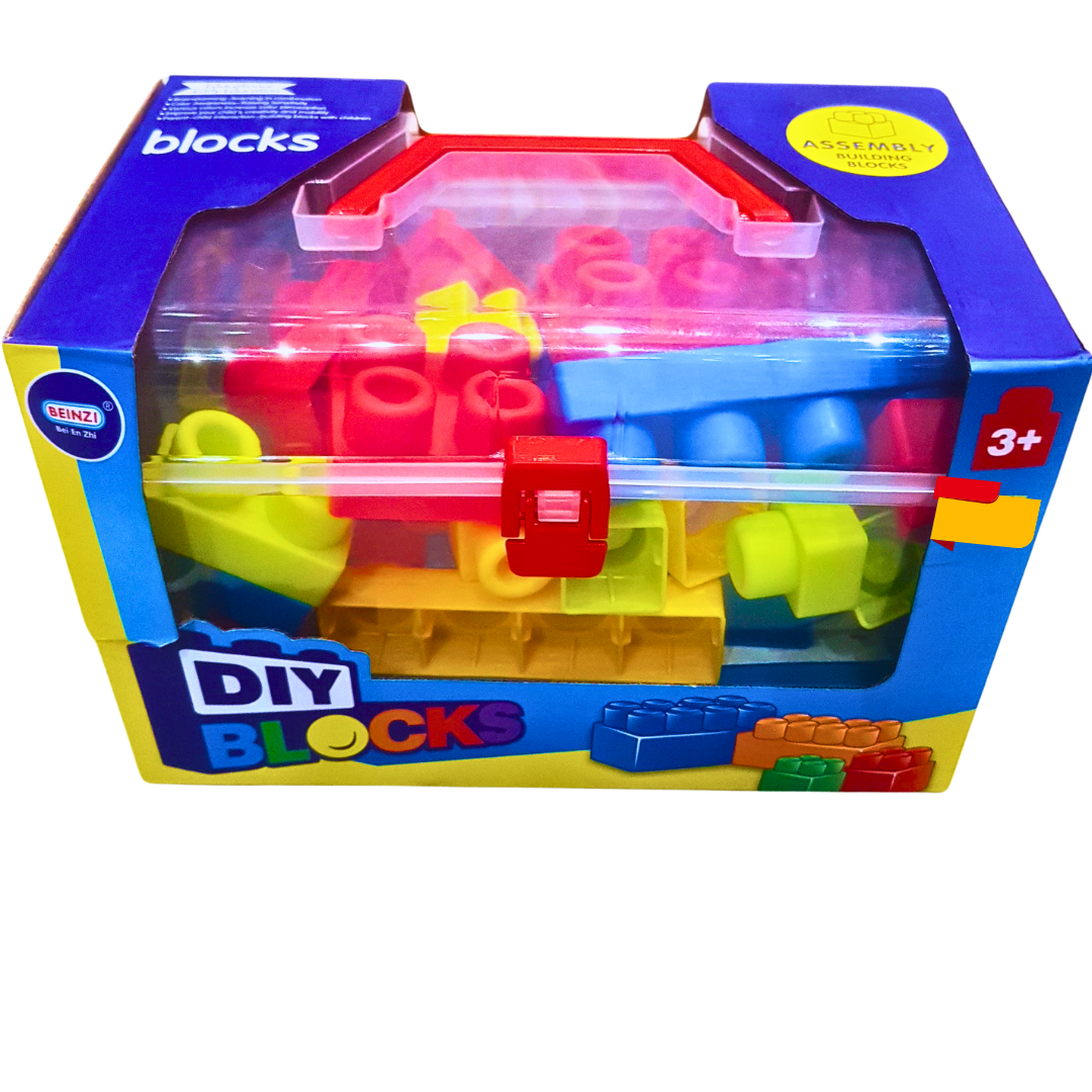 DIY Building Blocks Set for Kids – Colorful Plastic Bricks in Storage Case | Early Learning & Creativity Toy (Ages 3+)