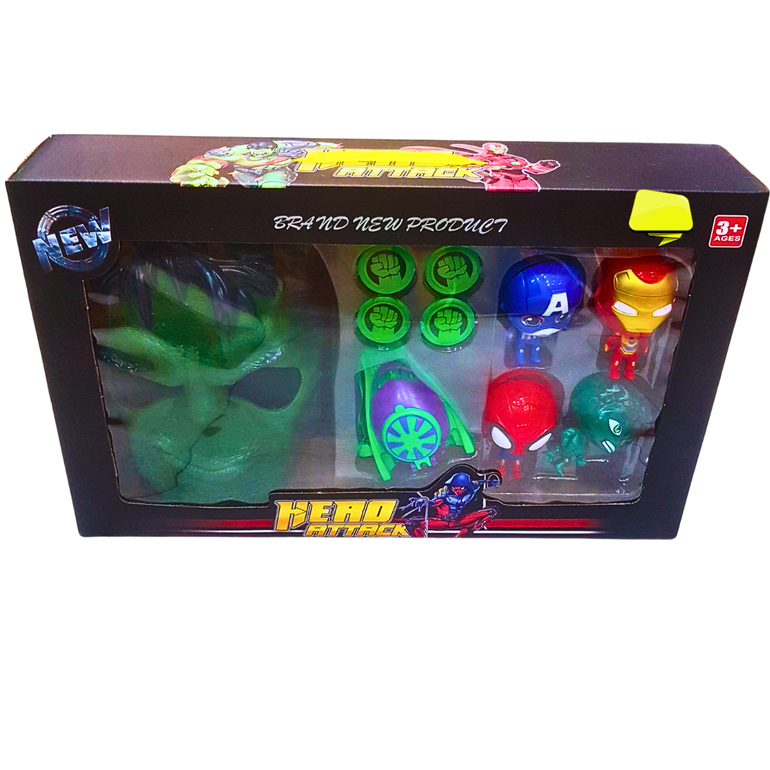 Superhero Smash Action Playset – Green Power Mask, Launcher & Mini Figures for Kids (Ages 3+) | Role-Playing Adventure Toy