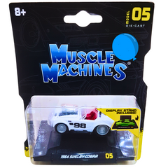 Muscle Machines 1964 Shelby Cobra Die-Cast Car – Model 05 with Display Stand – For Ages 8+