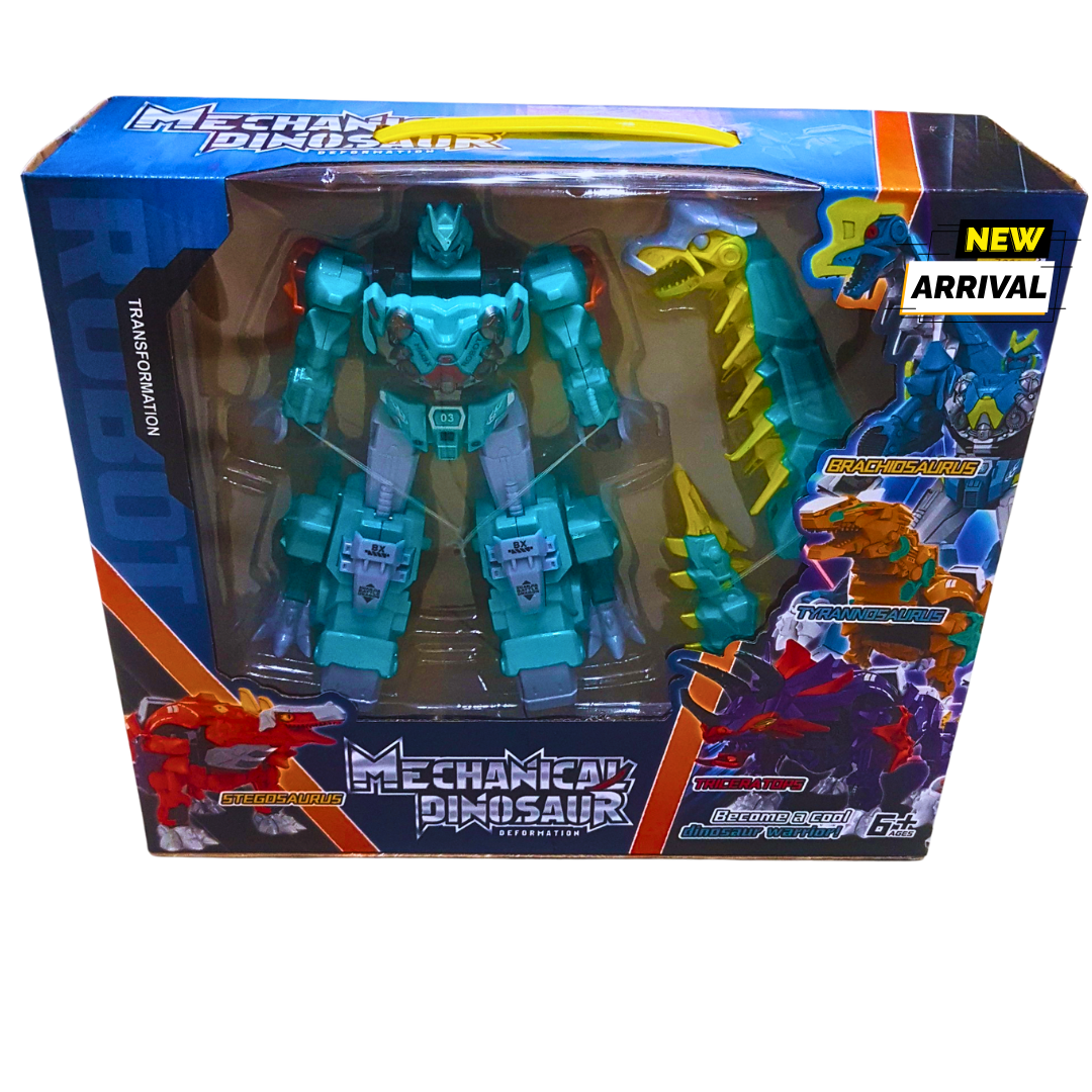 Mechanical Dinosaur Transforming Robot | 2-in-1 Dino Warrior Action Figure | Adventure Toy for Kids