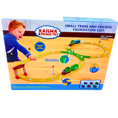 Railway & Track Toy Set - 23-Piece Small Train and Friends Foundation Set for Kids - DIY Track with Interactive Features