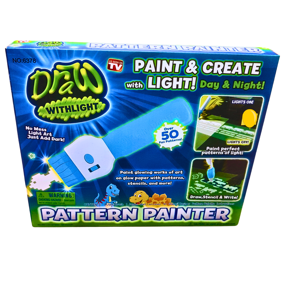 Draw With Light Pattern Painter – Create Glowing Art with Over 50 Fun Patterns & Stencils | Mess-Free Light Art for Kids (Ages 3+)