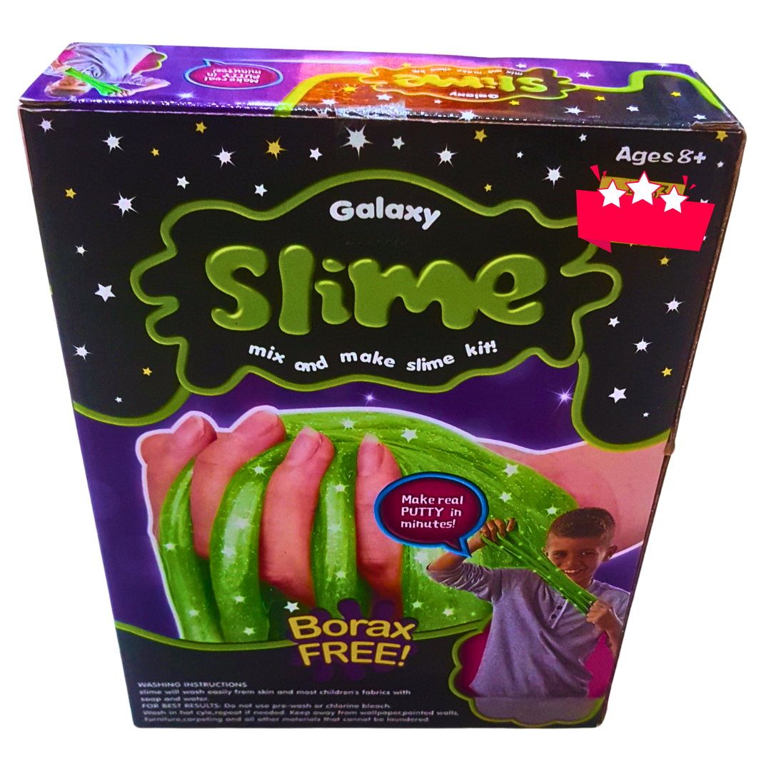 Galaxy Slime DIY Kit – Glow-in-the-Dark Slime Making Set | Borax-Free, Safe & Fun Science Kit for Kids (Ages 8+)