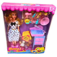 Happy Time Doll Playset – Fashion Doll with Pet Care Accessories & Play Furniture – Fun Gift for Kids (3+)