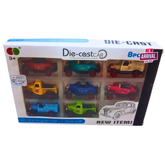 🚗 8-Piece Die-Cast Car Set – Pull-Back Vintage & Classic Vehicles