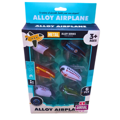 ✈️ 6-Piece Alloy Airplane Set – Die-Cast Pull-Back Aircraft Collection