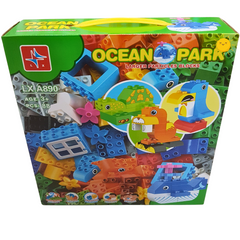 Ocean Park Adventure Blocks – 88 Piece Large Particle Building Set for Ages 3+