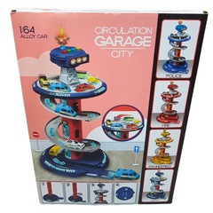 Circulation Garage City Playset - 26-Piece Set with Alloy Cars for Creative Play, Ages 3+