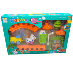 Cartoon City Train Playset - Colorful Railway Adventure for Toddlers, 3+ Years