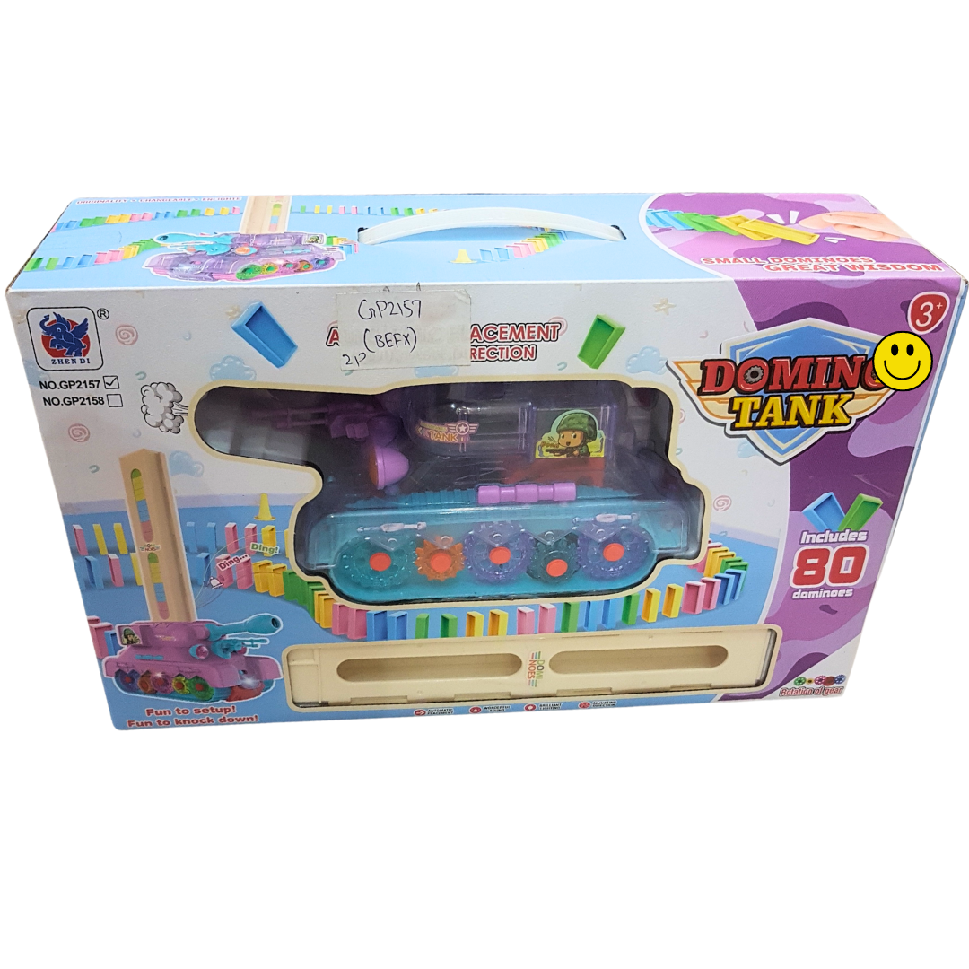 Colorful Domino Tank Playset - Strategic Fun for Kids Aged 3+