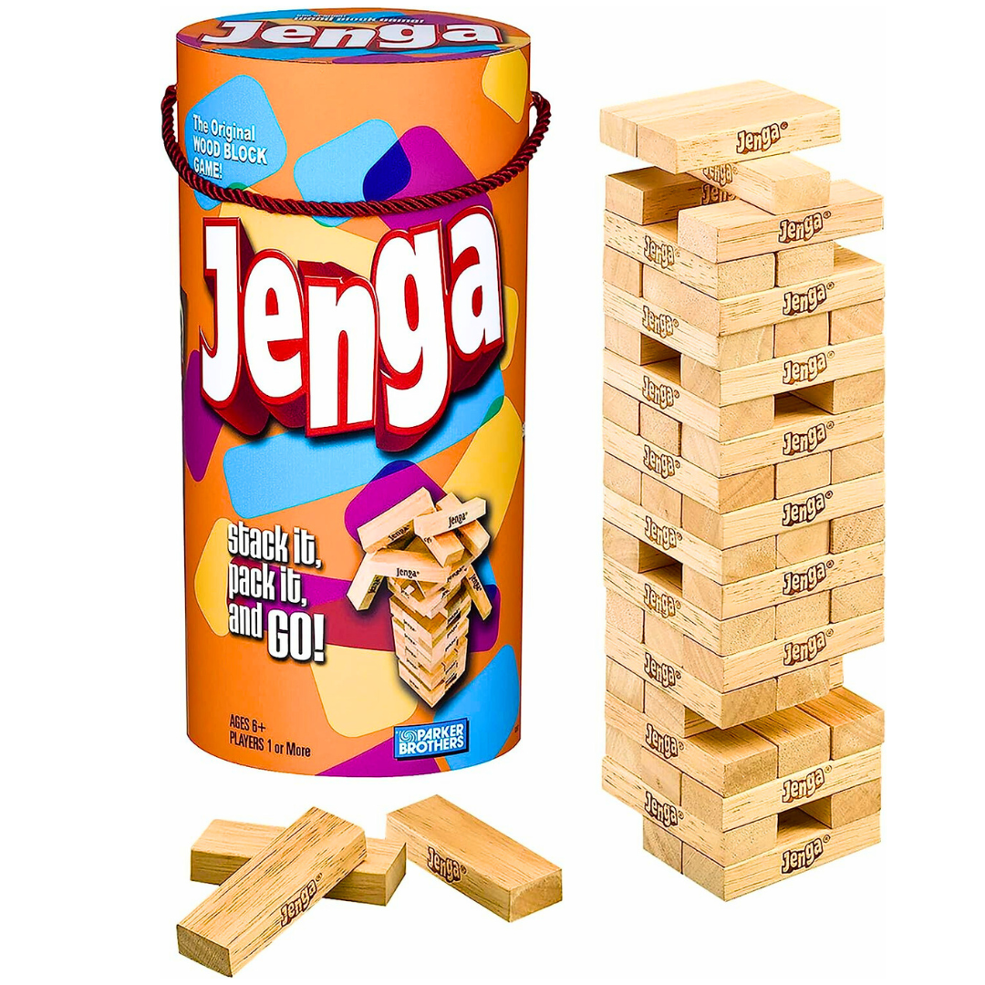 Jenga Original - Hasbro's Authentic Wood Block Game for Exhilarating, Edge-of-Your-Seat Fun, Suitable for Ages 6 to Adult