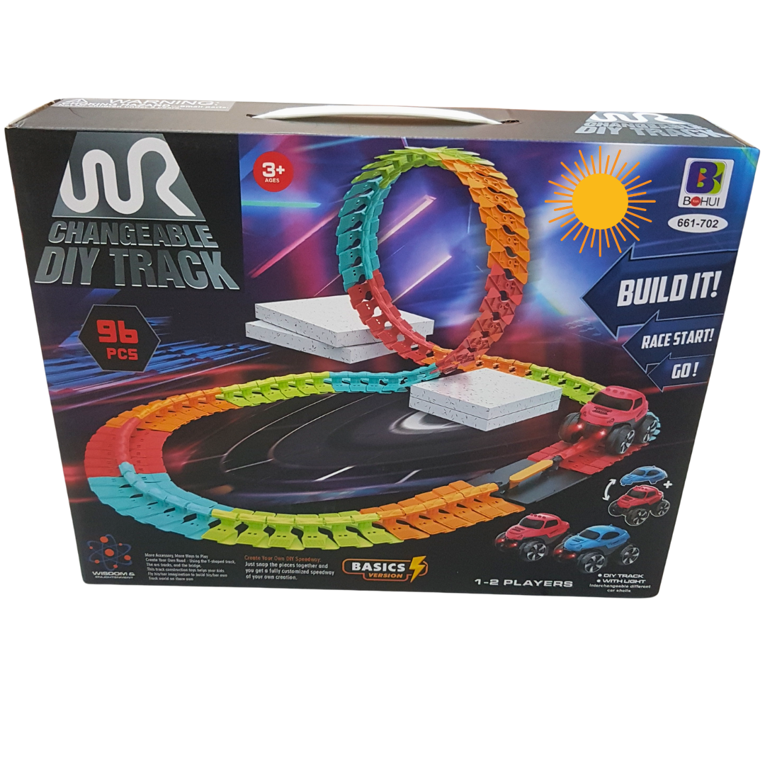 96-Piece Changeable DIY Race Track Set for Kids - Interactive Play for Endless Fun