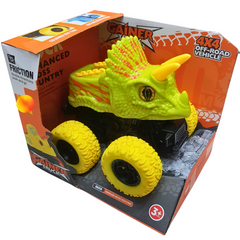 DinoTruck Racer: Kids' Dinosaur-Themed 4x4 Friction-Powered Off-Road Vehicle with Rugged Oversized Tires – Durable Play for Ages 3+ (Gainer Truck Series)