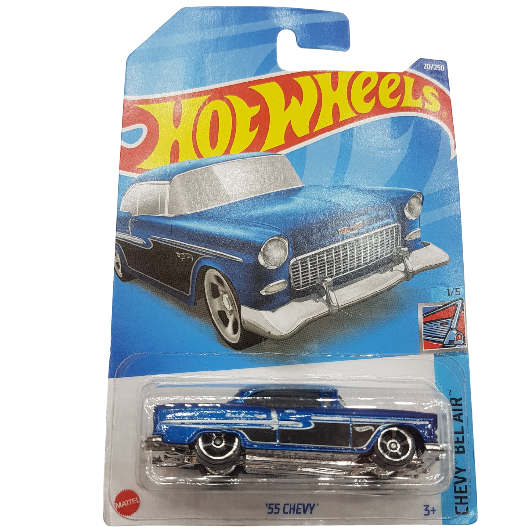 Hot Wheels '55 Chevy model! A gleaming addition to any collection