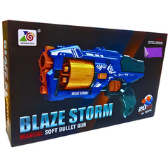 Blaze Storm Manual Soft Bullet Gun – 20 Soft Bullets Included, High-Capacity Toy Gun for Kids Ages 8+