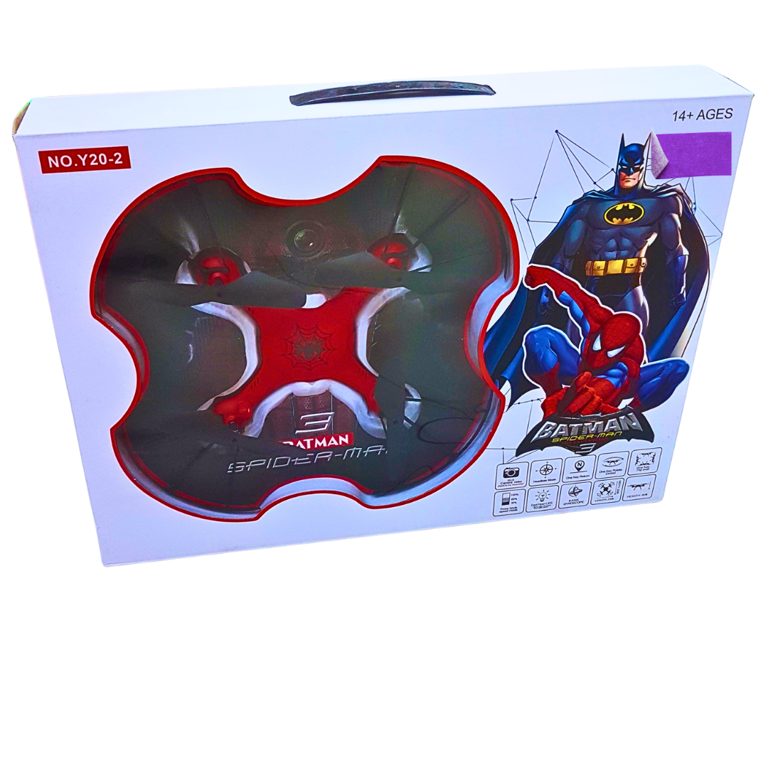 Batman & Spider-Man Quadcopter Drone – Superhero-Themed Remote Control Drone with HD Camera for Ages 14+