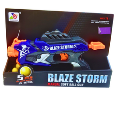 Blaze Storm Manual Soft Ball Gun – 5 Soft Balls Included, Action-Packed Toy Gun for Kids Ages 14+