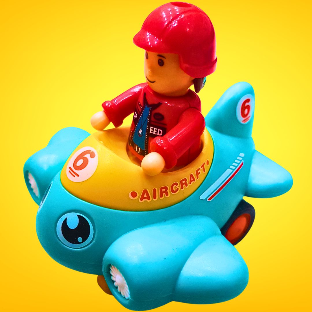 Vibrant Pull-Back Toy Airplanes with Pilot Figures – Available in 4 Colors