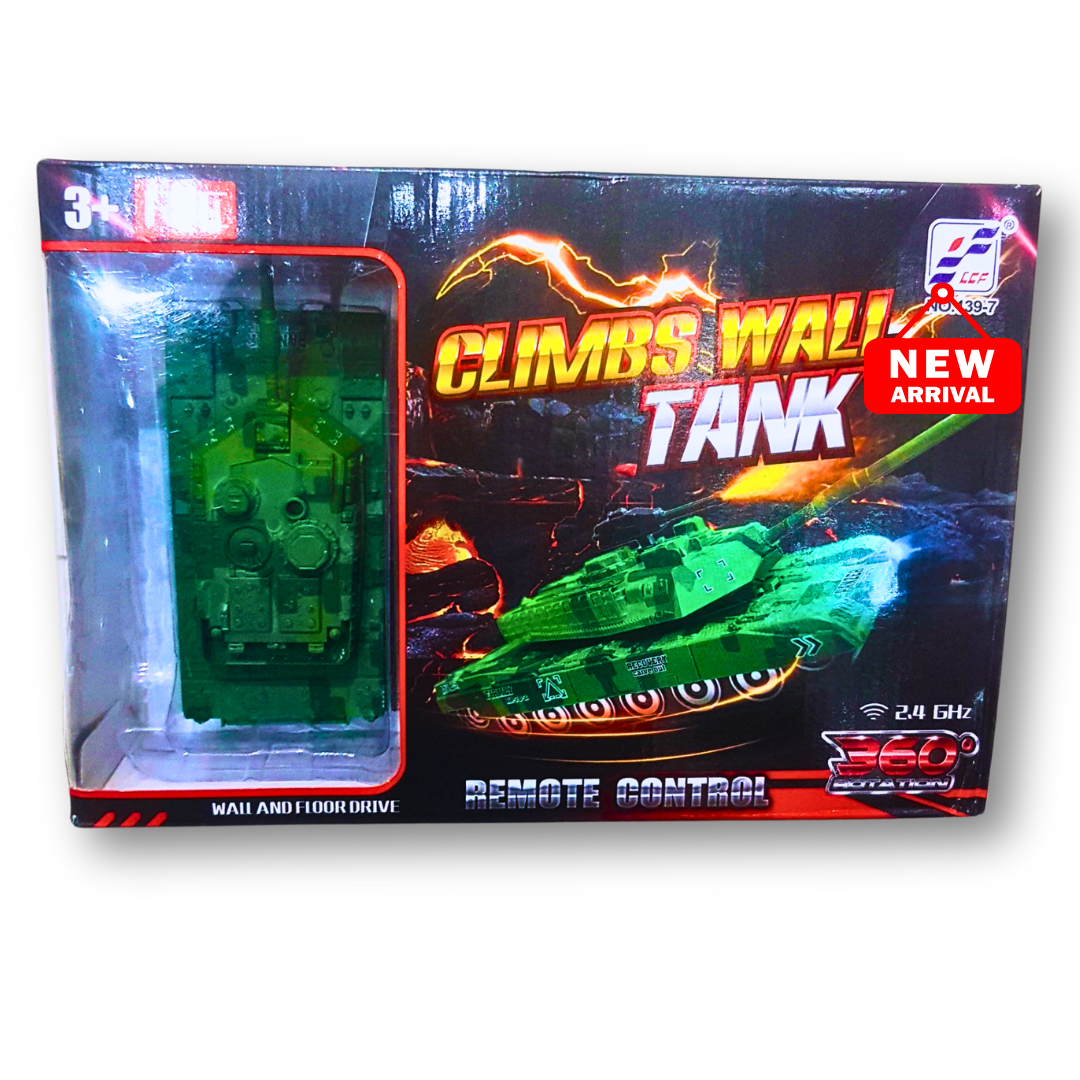 Remote Control Wall-Climbing Tank – 360° Rotation &amp; Dual Surface Mode 🚀🔥