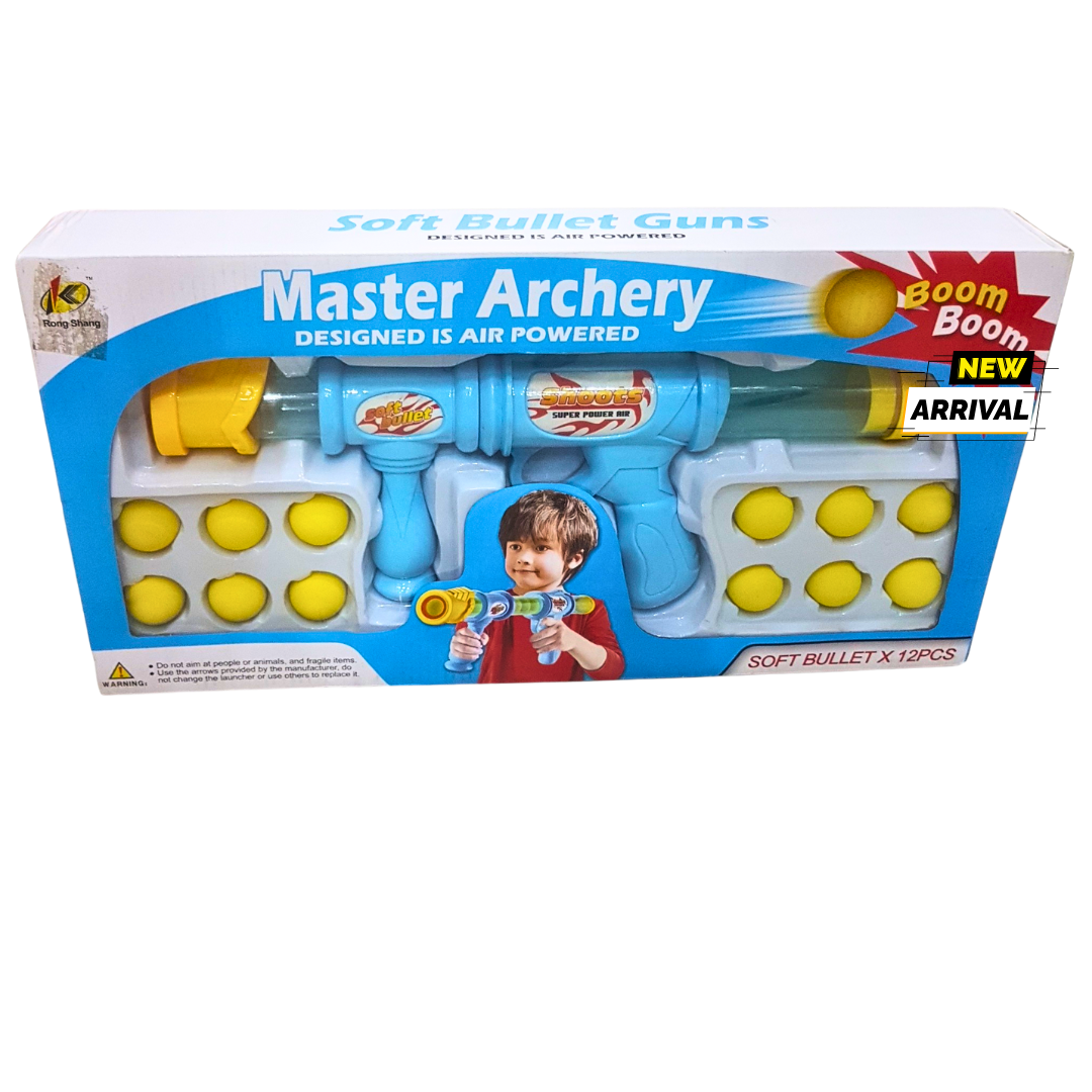 Master Archery Soft Bullet Gun – Air-Powered Foam Dart Shooter (Ages 5+)