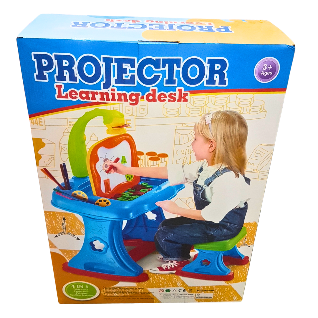 Projector Learning Desk – 4-in-1 Kids Drawing & Writing Table | Educational Art Station with Light Projection