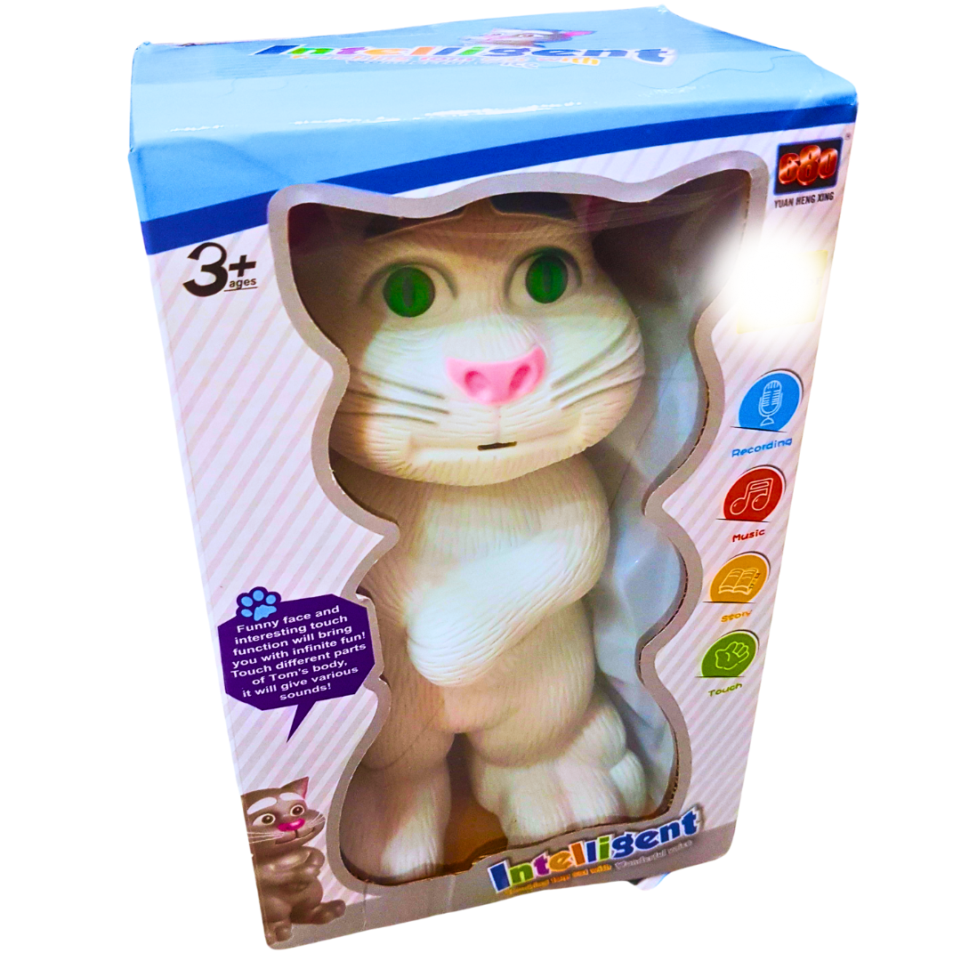 Intelligent Interactive Cat Toy with Recording, Music, and Touch Response for Kids 3+