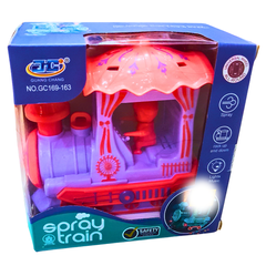 Spray Train with Lights, Music, and 360° Rotation – Fun Interactive Locomotive Toy for Kids 3+