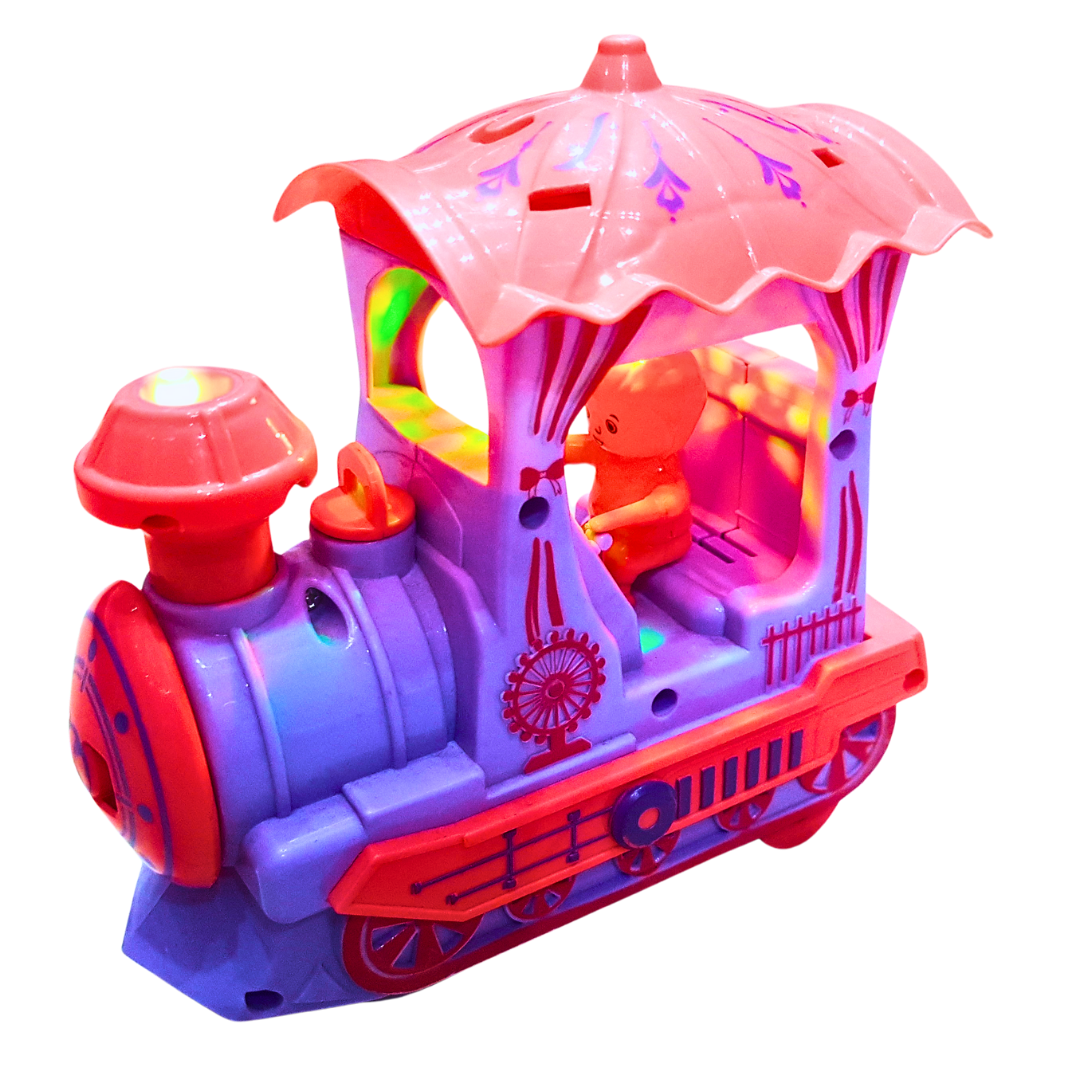 Spray Train with Lights, Music, and 360° Rotation – Fun Interactive Locomotive Toy for Kids 3+