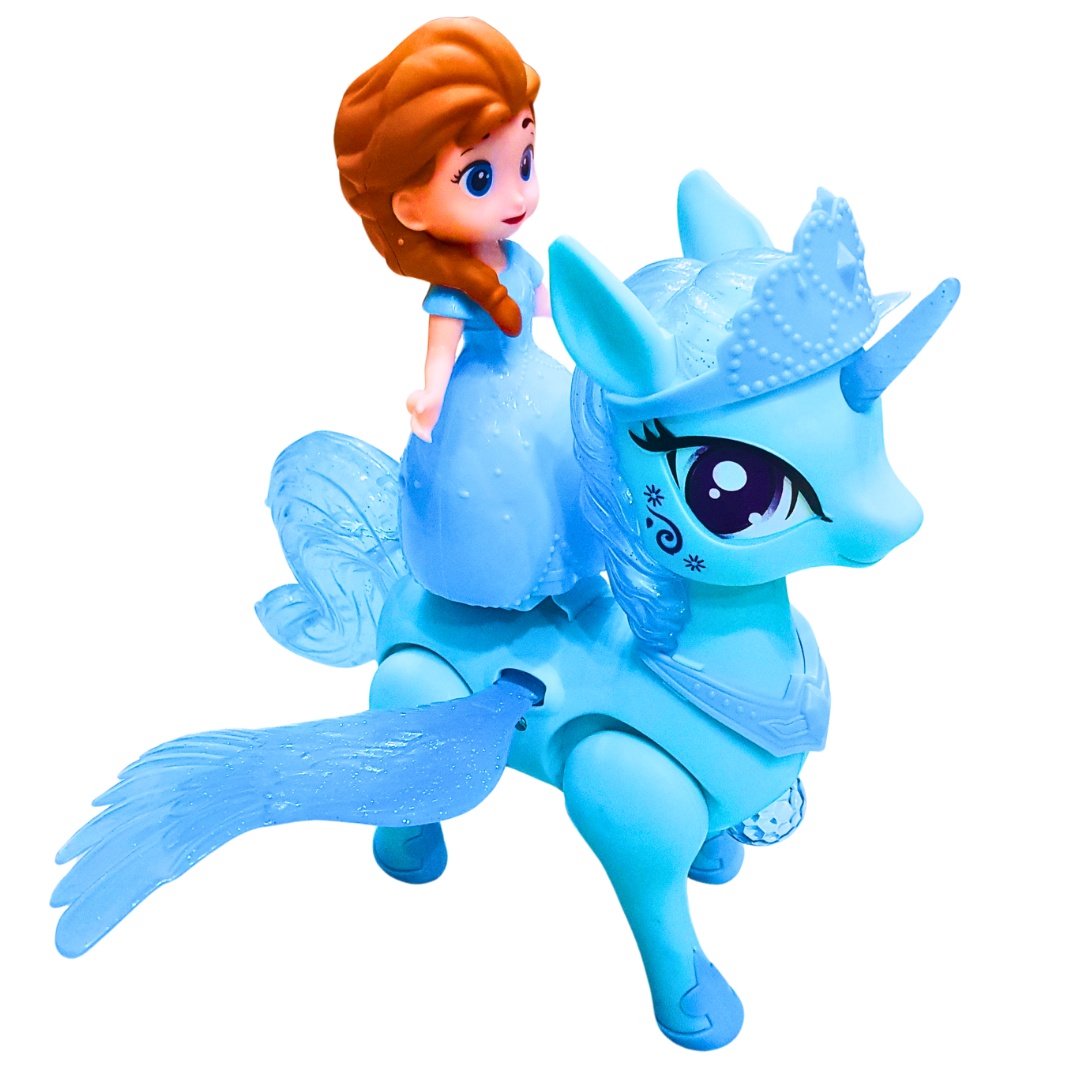 Princess Riding Magical Unicorn Toy – Enchanting Unicorn with Moving Wings & Princess Doll | Interactive Light-Up Unicorn for Kids