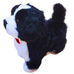 Walking Border Collie Plush Dog Toy with Bow & Sound – Interactive Soft Pet for Kids | Battery Operated Companion