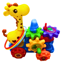 Giraffe Ring Toss & Gear Play Toy – 360° Rotating Fun with Music and Lights | Educational Activity Toy for Toddlers | Ages 3+