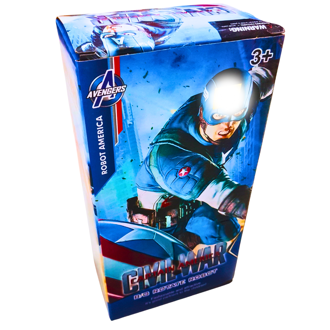 Captain America Avengers Action Figure with Shield – Rotating Robot for Kids (3+)