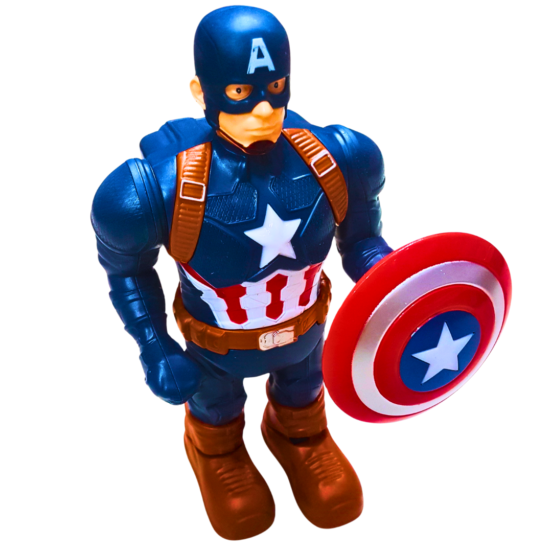 Captain America Avengers Action Figure with Shield – Rotating Robot for Kids (3+)