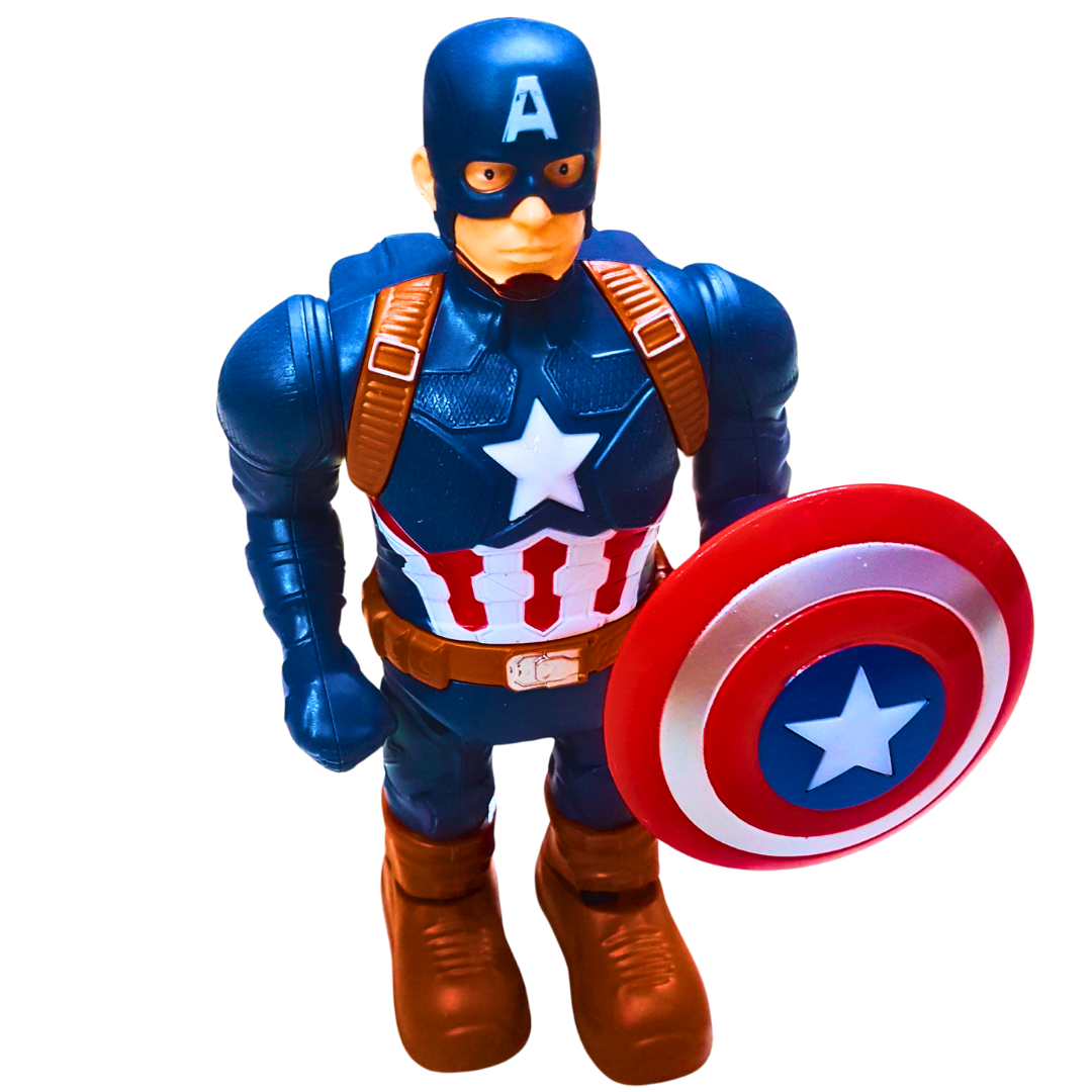 Captain America Avengers Action Figure with Shield – Rotating Robot for Kids (3+)