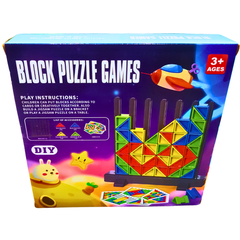 DIY Block Puzzle Games for Kids – Creative Building & Stacking Set with Colorful Blocks and Pattern Cards | Ages 3+