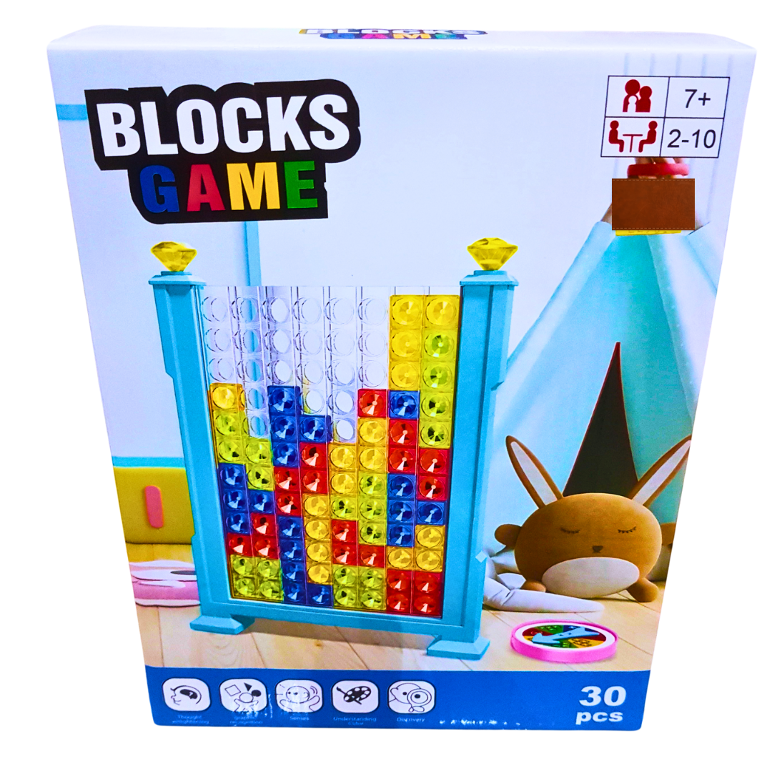 Colorful Block Stacking Game for Kids – Strategy &amp; Logic Puzzle with Connect 4 Style Gameplay | Ages 7+ | 2-10 Players