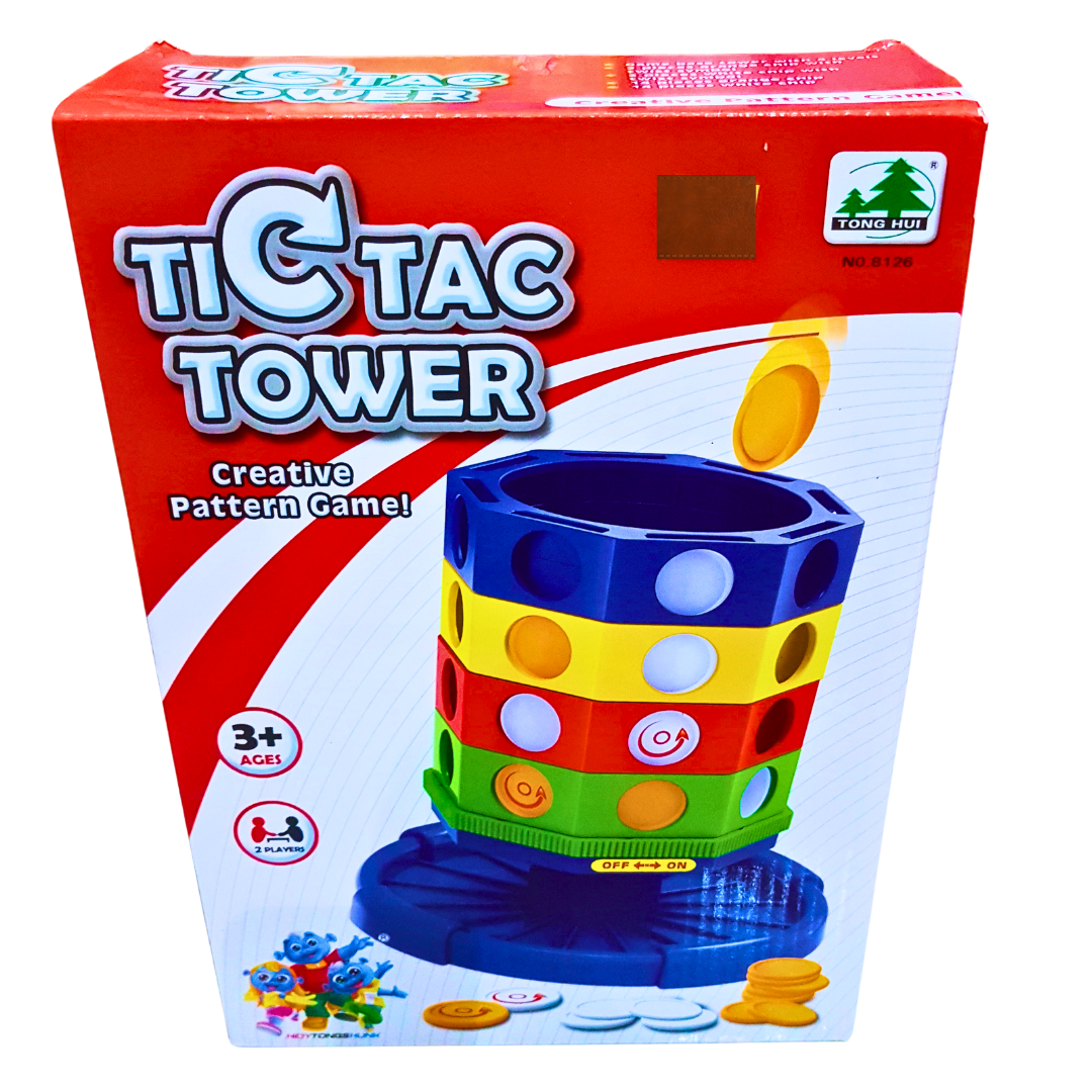 Tic Tac Tower Pattern Game for Kids – Stacking Strategy Game with Twist Feature | Ages 3+ | 2 Players