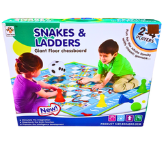 Giant Floor Snakes & Ladders Game – Classic Family Fun on Large Play Mat | Ages 3+ | 2-4 Players