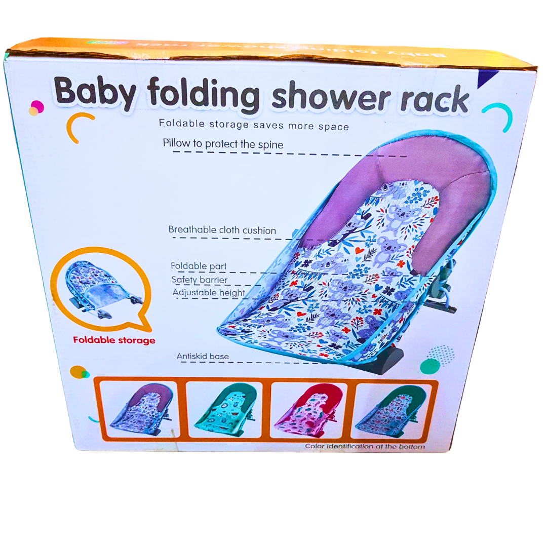 Adjustable Baby Folding Shower Rack – Comfortable and Foldable Baby Bath Seat