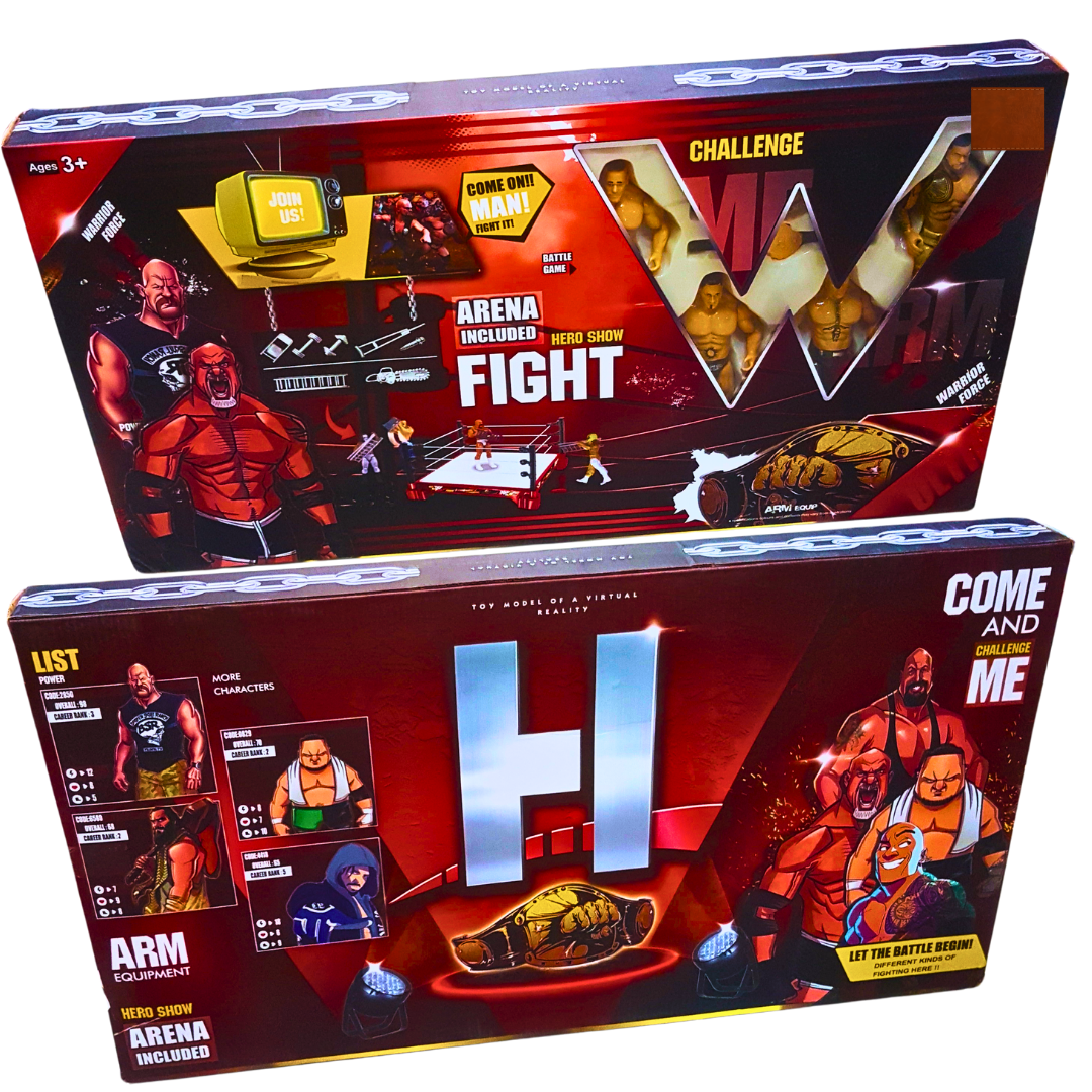 Hero Show Wrestling Arena Play Set with Action Figures – Battle Game Toy for Kids 3+ Years